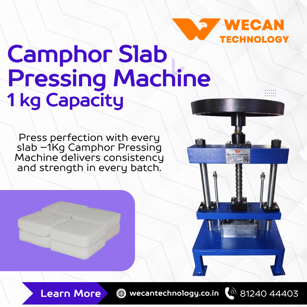 Karpooram Slab Pressing Machine Manufacturer – Wecan Technology