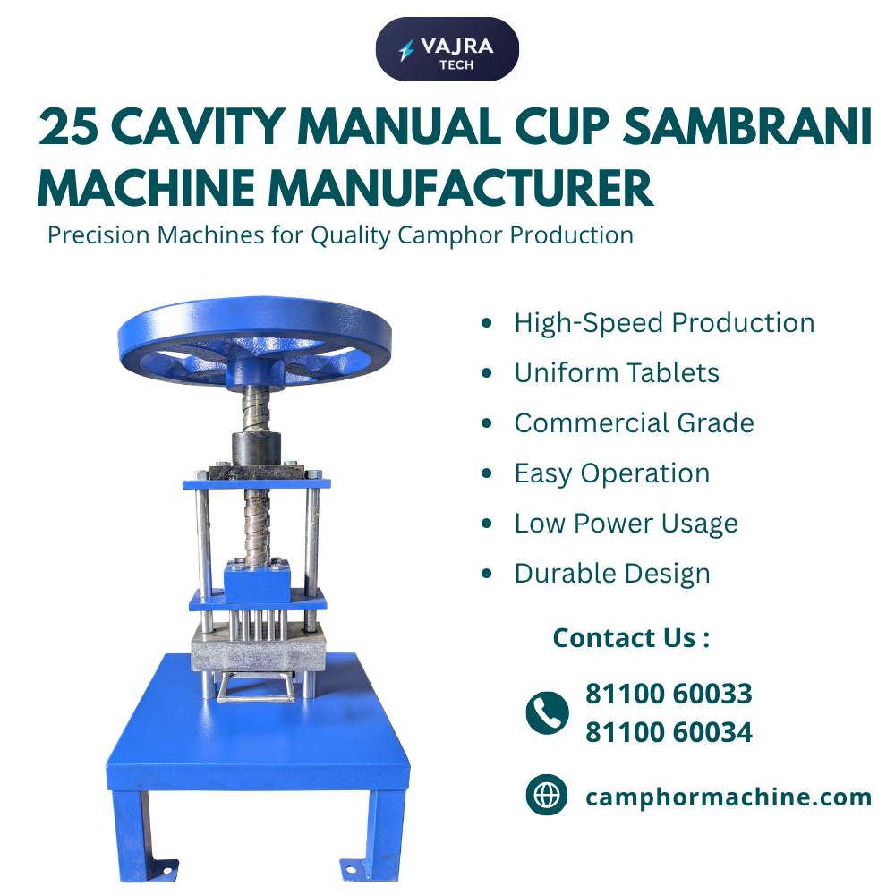 25 cavity manual cup sambrani machine Manufacturer In Tamilnadu