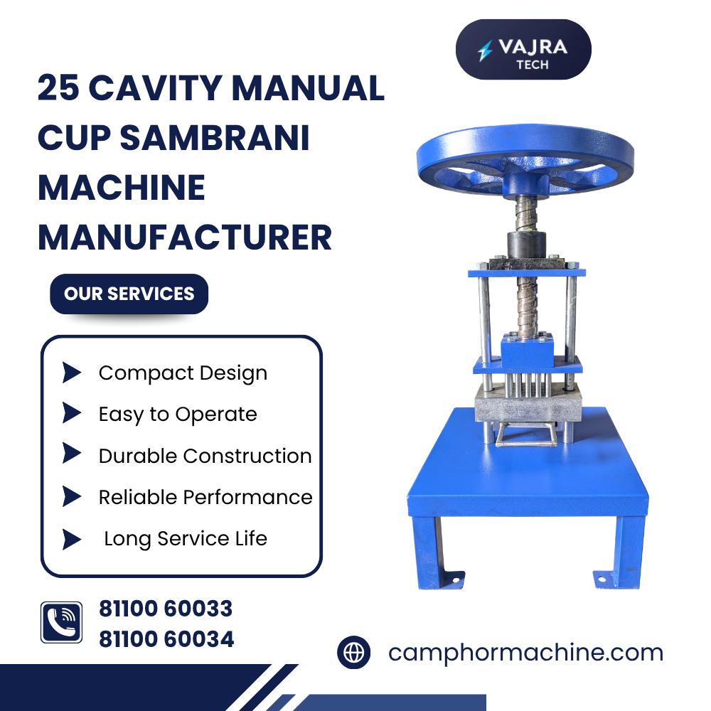 25 cavity manual cup sambrani machine Manufacturer In Coimabtore